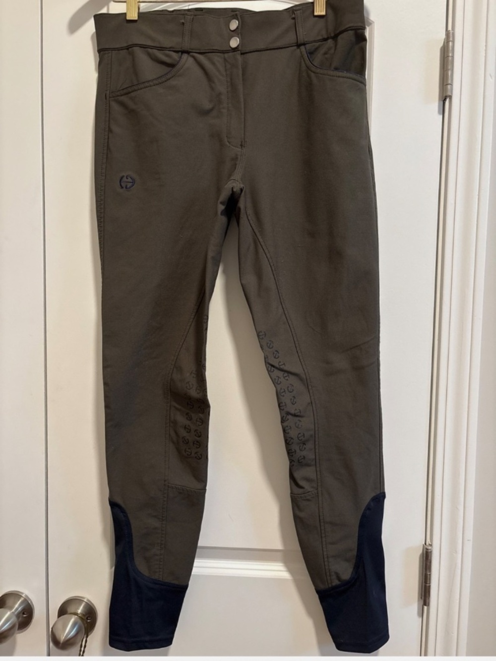 Halter Ego Women's Perfection Breeches Olive/Navy Piping 30